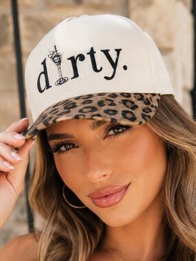 🆕 Dirty Martini Two-Tone Leopard Print Baseball Cap Adjustable Women’s Hat